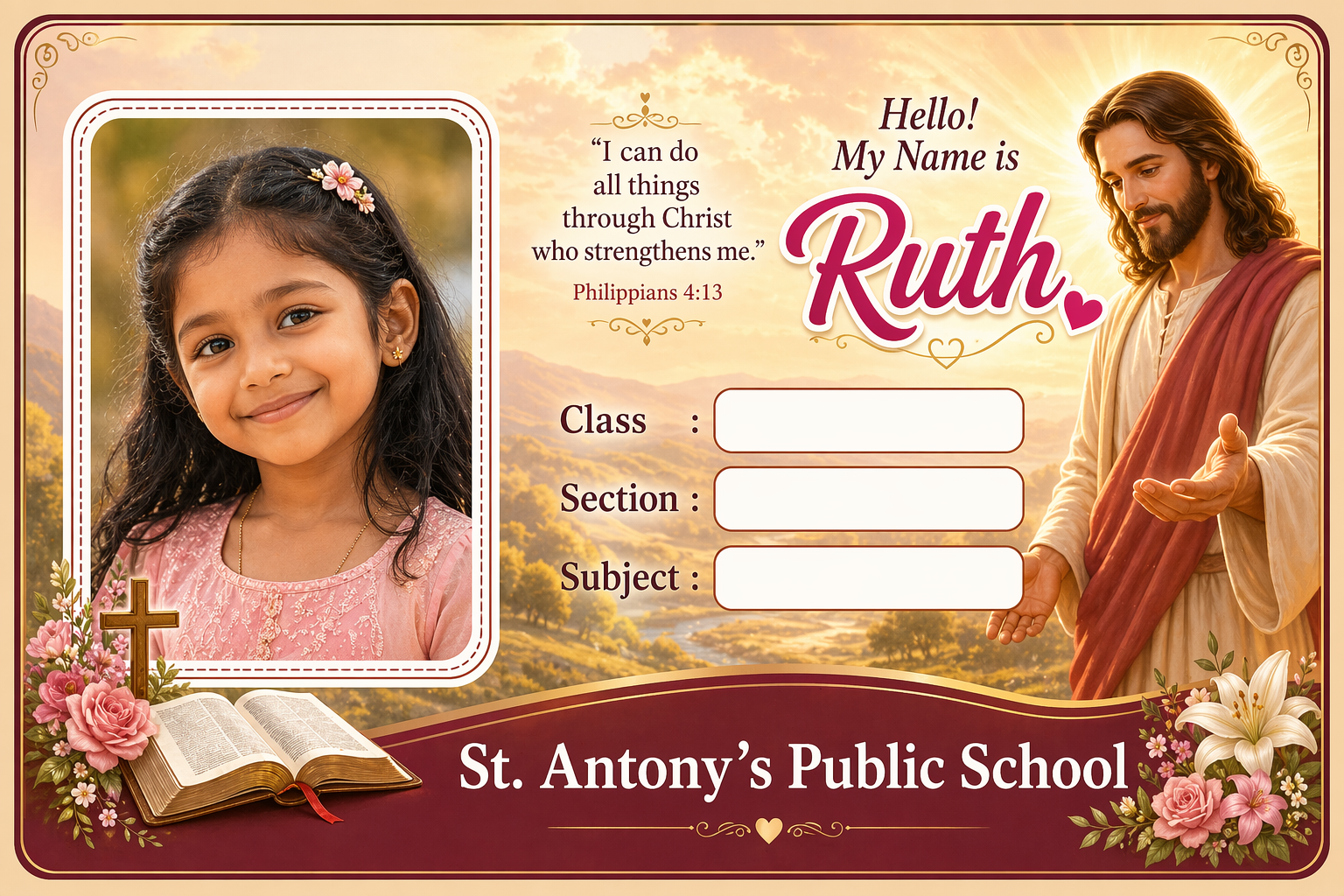 Jesus & Me — Philippians 4:13 — sample design